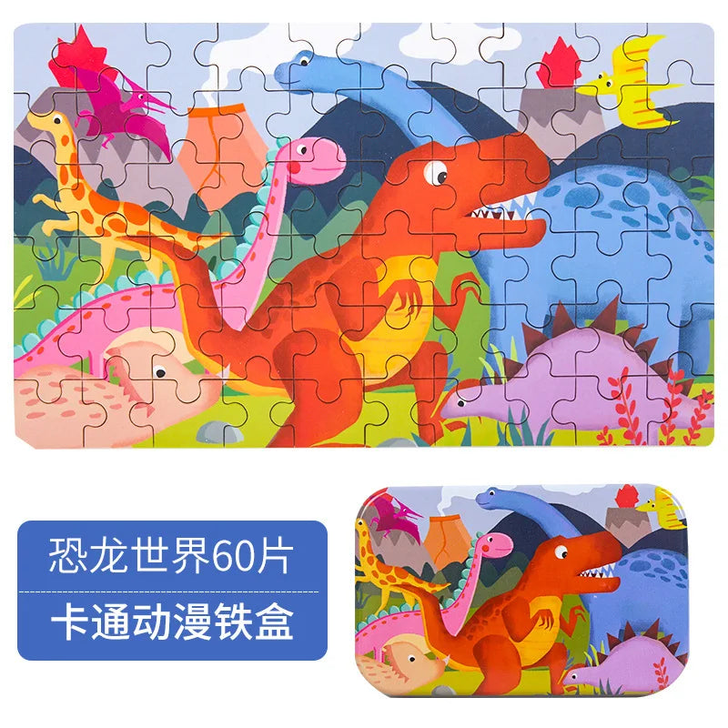 ELMAS Hot New 60 Pieces Wooden Puzzle Toys for Kids - Al Masam Stationery LLC