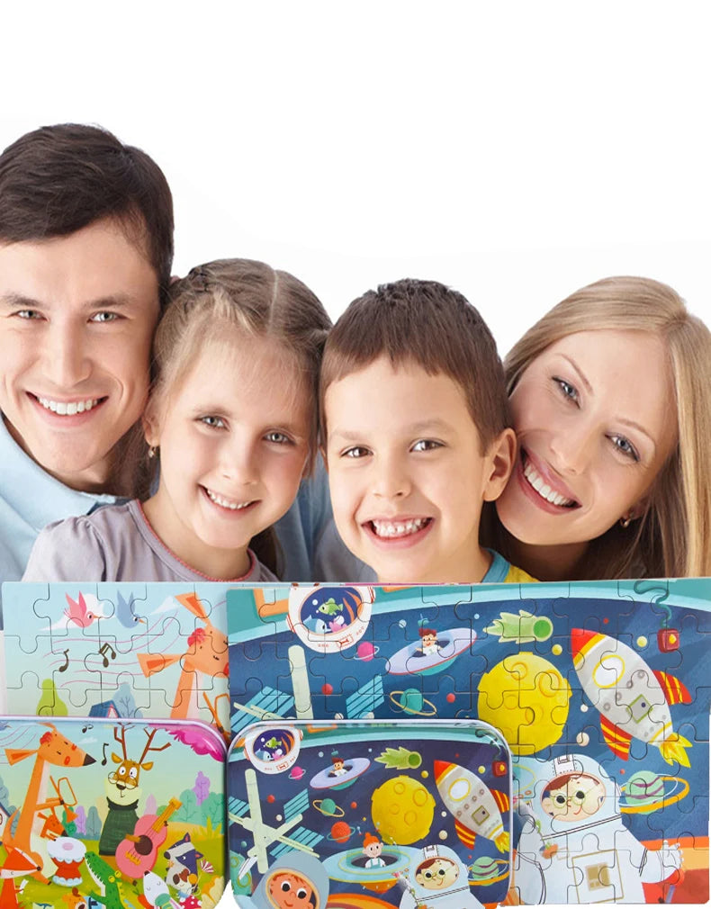 ELMAS Hot New 60 Pieces Wooden Puzzle Toys for Kids - Al Masam Stationery LLC