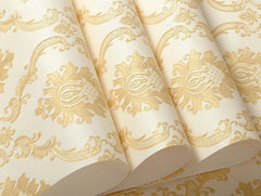 ELMAS Beibehang Luxury Classic Damask 3D Velvet Wallpaper - Al Masam Stationery LLC
