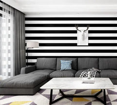 ELMAS Beibehang 3D Black and White Stripes Wallpaper - Al Masam Stationery LLC
