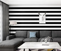ELMAS Beibehang 3D Black and White Stripes Wallpaper - Al Masam Stationery LLC