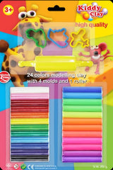 Kiddy Clay 24 Modelling Clay 3 Cutters Set - Al Masam Stationery LLC