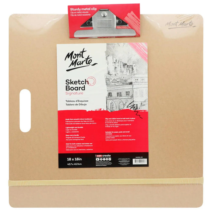Mont Marte Medium Sketch Board with Clips for Drawing, Drafting & Outdoor Art - Al Masam Stationery LLC - art & craft - art & craft