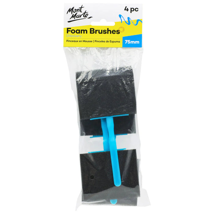 Mont Marte Foam Hobby Brush 75mm 4pc Pack for Crafts, Stencilling & Smooth Coverage - Al Masam Stationery LLC - art & craft - art & craft