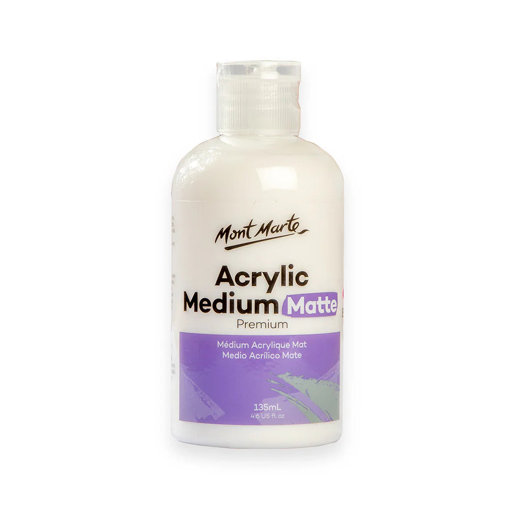Mont Marte Matte Acrylic Medium 135ml for Non-Gloss Finish & Paint Mixing Main image