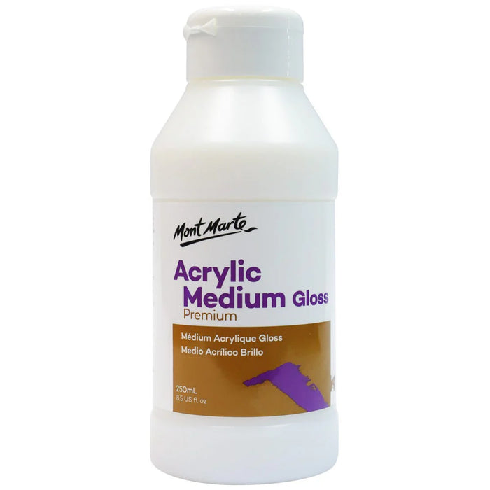 Mont Marte Gloss Acrylic Medium 250ml for Acrylic Paint Mixing, Shine & Glazing - Al Masam Stationery LLC - art & craft - art & craft