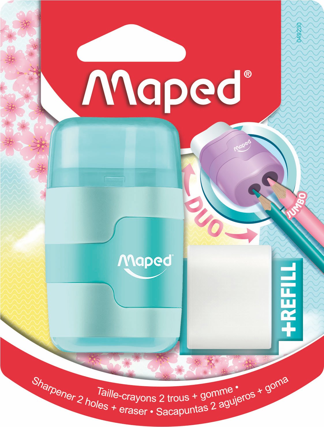 Maped 2 Hole Sharpner Eraser Blister - Al Masam Stationery LLC Main image