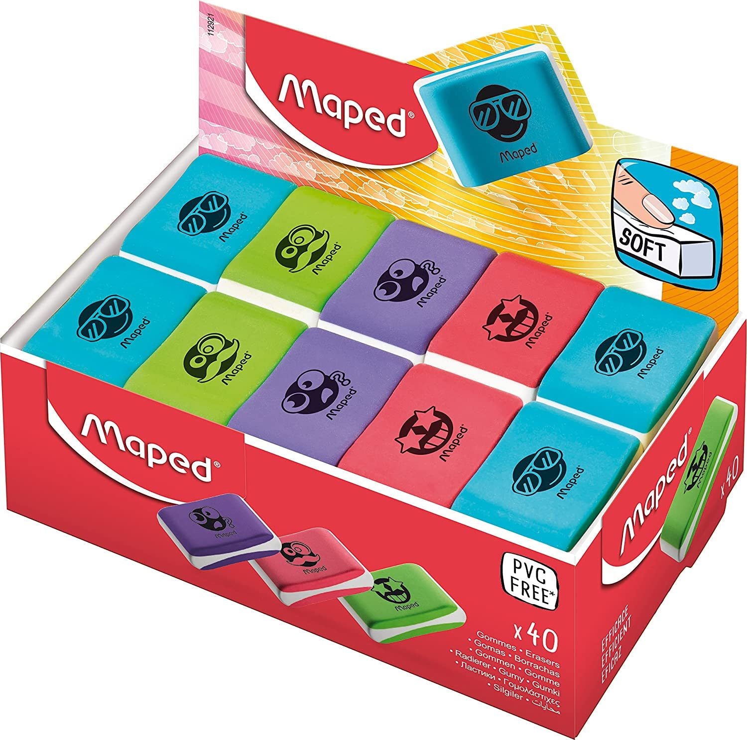 Maped Essentials Soft Color Eraser Box - Al Masam Stationery LLC Main image