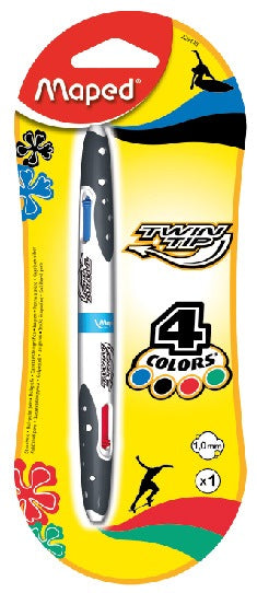 Maped Twin Tip 4-Color Ball Point Pen - Al Masam Stationery LLC Main image