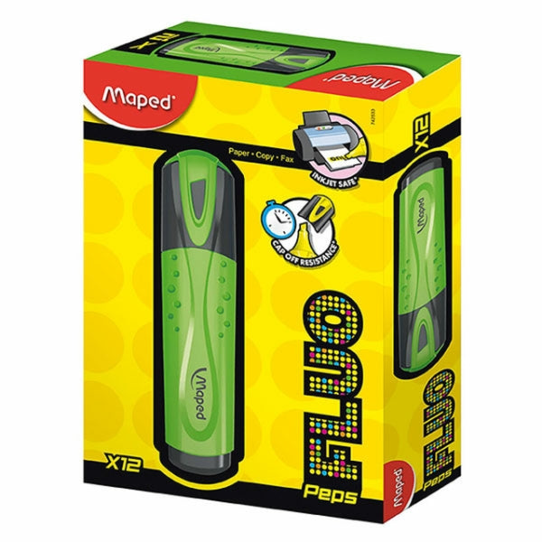 Maped Fluo Peps Highlighter Green 12 Pcs - Al Masam Stationery LLC