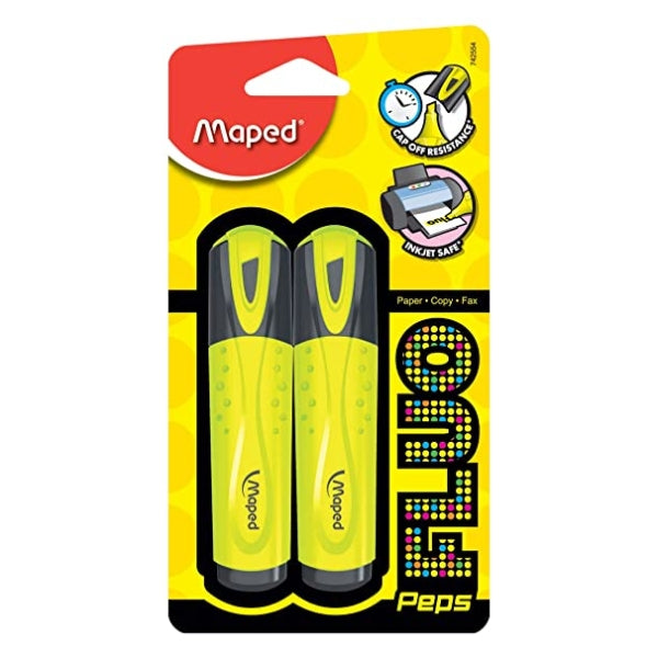 Maped Fluo Peps Highlighter Yellow 12 Pcs - Al Masam Stationery LLC