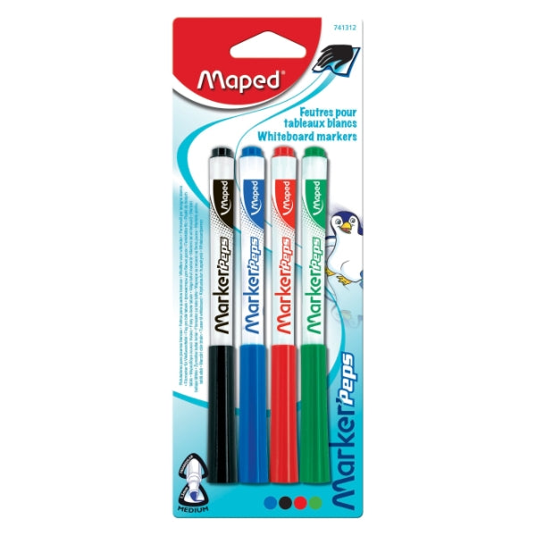 Maped White Board Marker Custom Chisel Tip Assorted Colors 12 Pcs - Al Masam Stationery LLC