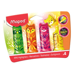 Maped Mini Friends Pocket Highlighter 4 Colors Pack - Al Masam Stationery LLC
