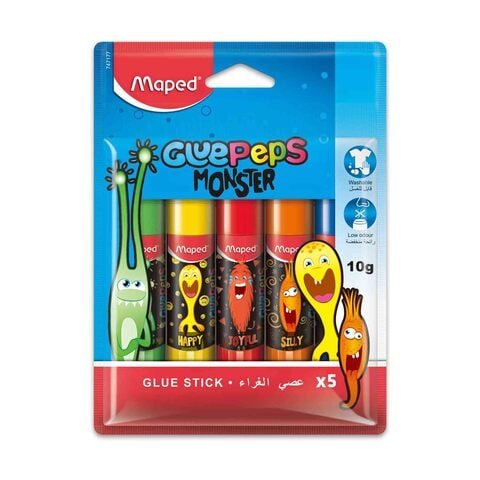 Maped Monster Glue Stick 10g 5 Pcs Pack - Al Masam Stationery LLC Main image