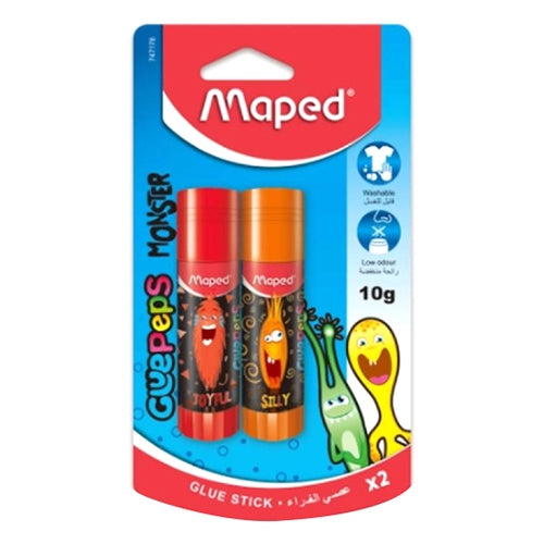 Maped Monster Glue Stick 10g 2 Pcs Pack - Al Masam Stationery LLC