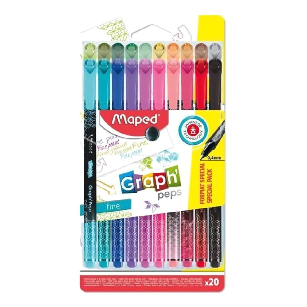 Maped GraphPeps Fineliner Deco 15+5 Pack - Al Masam Stationery LLC