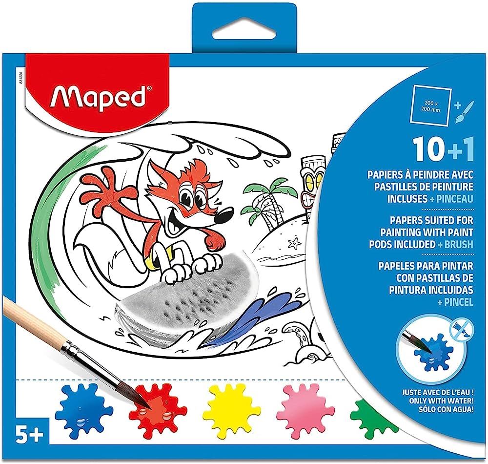 Maped Photo Colouring All in One Paper & Brush 10+1 Pcs - Al Masam Stationery LLC Main image