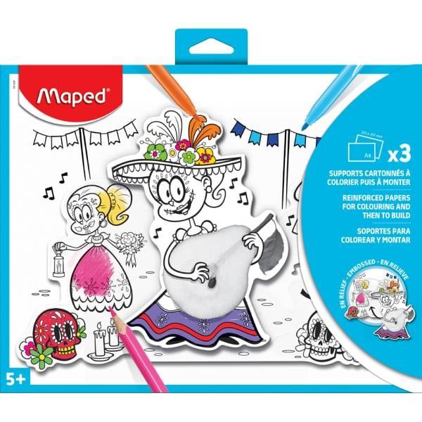 Maped 3D Photo Colouring 3D Support Paper 3 Pcs - Al Masam Stationery LLC Main image