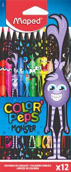 Maped Black Monster Coloring Pencil Set 12 Colors - Al Masam Stationery LLC Main image