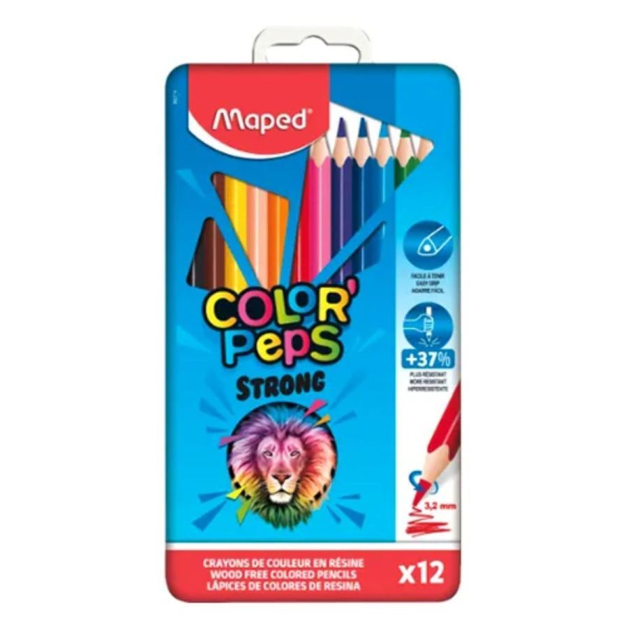 Maped Strong Metal Coloring Pencil Set 12 Colors - Al Masam Stationery LLC Main image