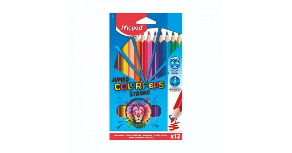 Maped Strong Jumbo Coloring Pencil Set 12 Colors - Al Masam Stationery LLC Main image