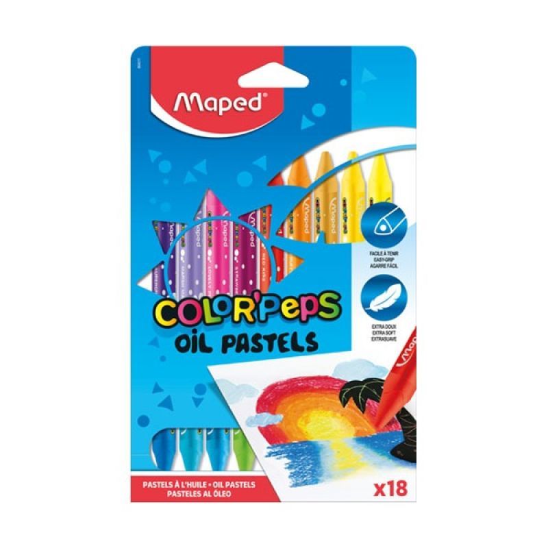 Maped Oil Pastels Multicolour 18 Pcs - Al Masam Stationery LLC Main image