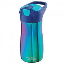 Mapped Picnic Stainless Steel Bottle 430ml Blue - Al Masam Stationery LLC Main image
