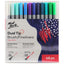 Mont Marte Dual Tip Brush & Fineliner Markers 48pc Tri Grip for Lettering & Illustration