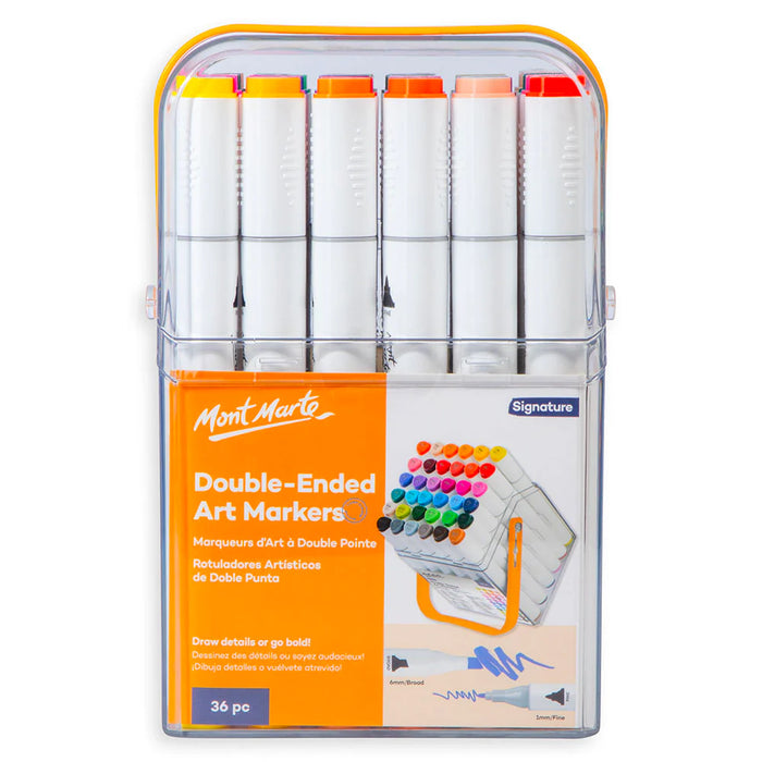 Mont Marte Double-Ended Art Markers 36pc Case Set for Sketching, Colouring & Design - Al Masam Stationery LLC - art & craft - art & craft
