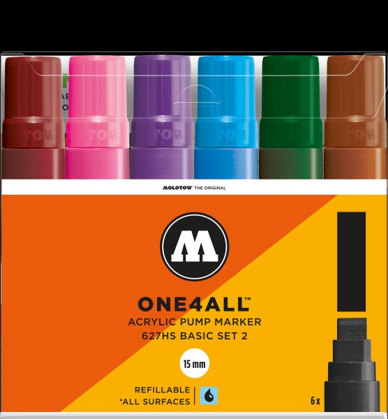 Molotow 627Hs Basic-Set 2 - 15Mm Pkt Of 6 - Al Masam Stationery LLC Main image