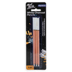 Mont Marte White Charcoal Pencils 3pc for Highlights on Dark Paper & Sketching