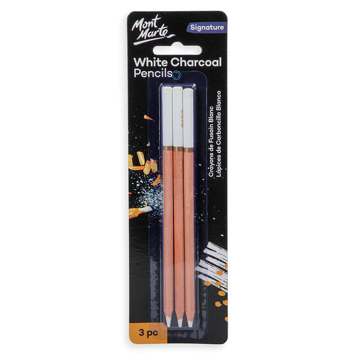 Mont Marte White Charcoal Pencils 3pc for Highlights on Dark Paper & Sketching - Al Masam Stationery LLC - art & craft - art & craft