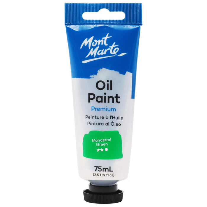 Mont Marte Oil Paint 75ml Monastral Green for Canvas, Fine Art & Studio Painting - Al Masam Stationery LLC - art & craft - art & craft