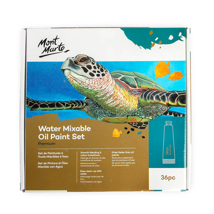 Mont Marte Water Mixable Oil Paint Set 36pc x 18ml for Studio Canvas Painting - Al Masam Stationery LLC - art & craft - art & craft