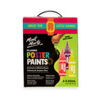 Mont Marte Fluoro Poster Paint Set 6pc x 60ml for Bright Posters, Signs & School Art