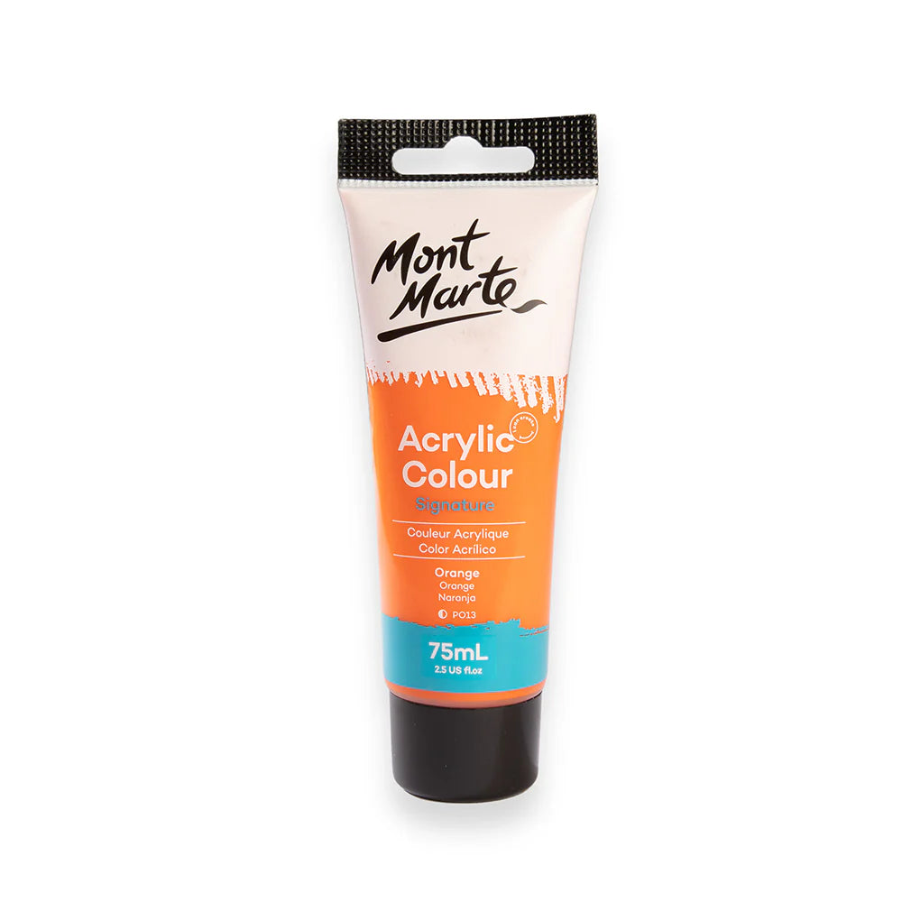 Mont Marte Acrylic Colour Paint 75ml Orange for Canvas, Crafts & School Art Main image
