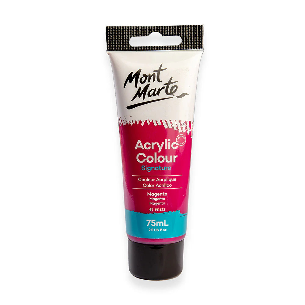 Mont Marte Acrylic Colour Paint 75ml Magenta for Canvas, Crafts & School Art Main image