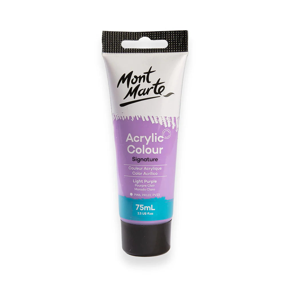 Mont Marte Acrylic Colour Paint 75ml Light Purple for Canvas, Crafts & School Art Main image