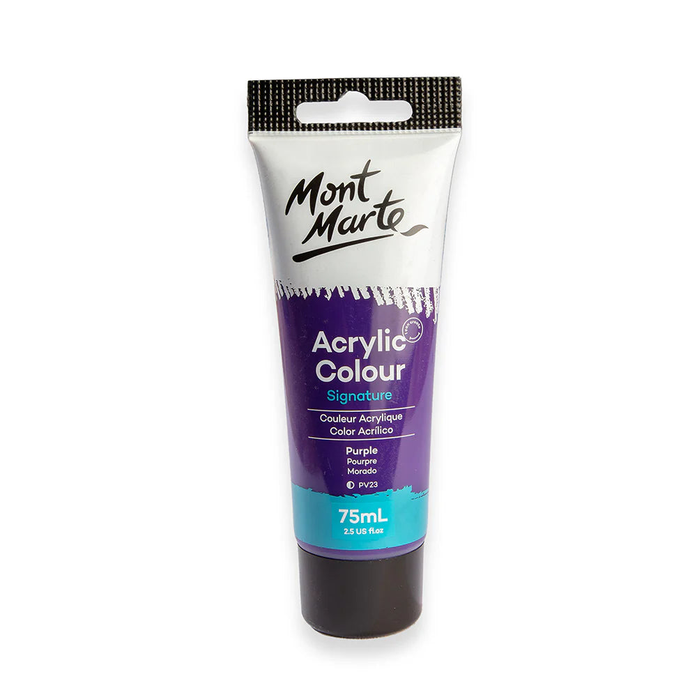 Mont Marte Acrylic Colour Paint 75ml Purple for Canvas, Crafts & School Art Main image