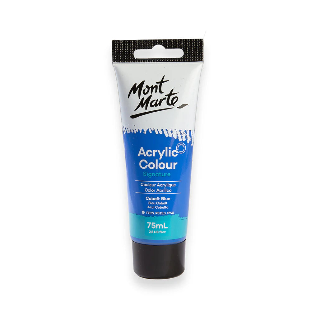 Mont Marte Acrylic Colour Paint 75ml Cobalt Blue for Canvas, Crafts & School Art