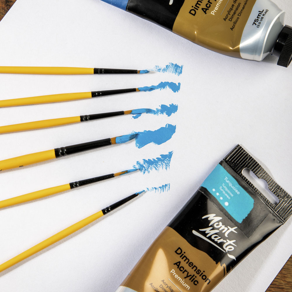 Mont Marte Gallery Series Acrylic Brush Set 6pc for Canvas & Studio Painting