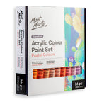 Mont Marte Pastel Acrylic Paint Set 36pc x 36ml for Canvas, Crafts & Soft Colour Artwork