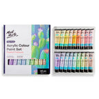 Mont Marte Pastel Acrylic Paint Set 18pc x 36ml for Canvas, Crafts & Soft Colour Artwork