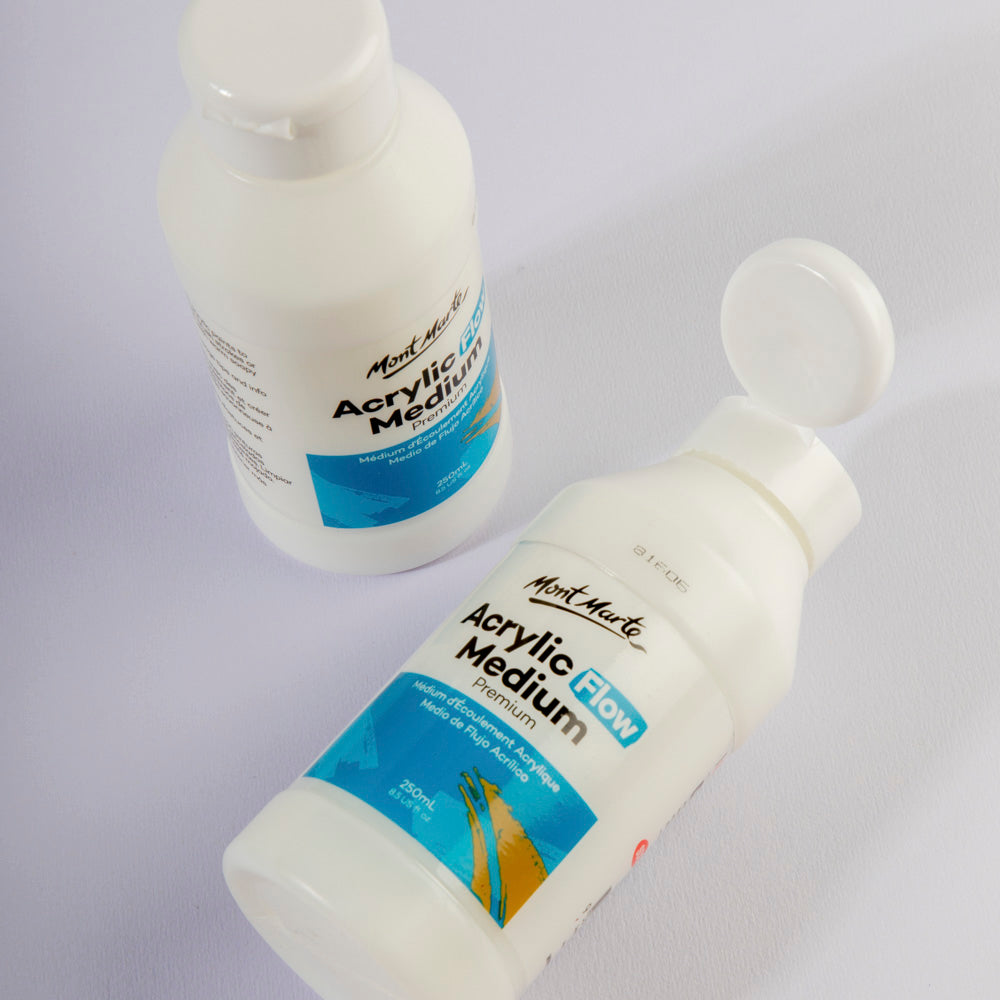 Mont Marte Acrylic Flow Medium 250ml for Smooth Blending, Pouring & Fluid Paint