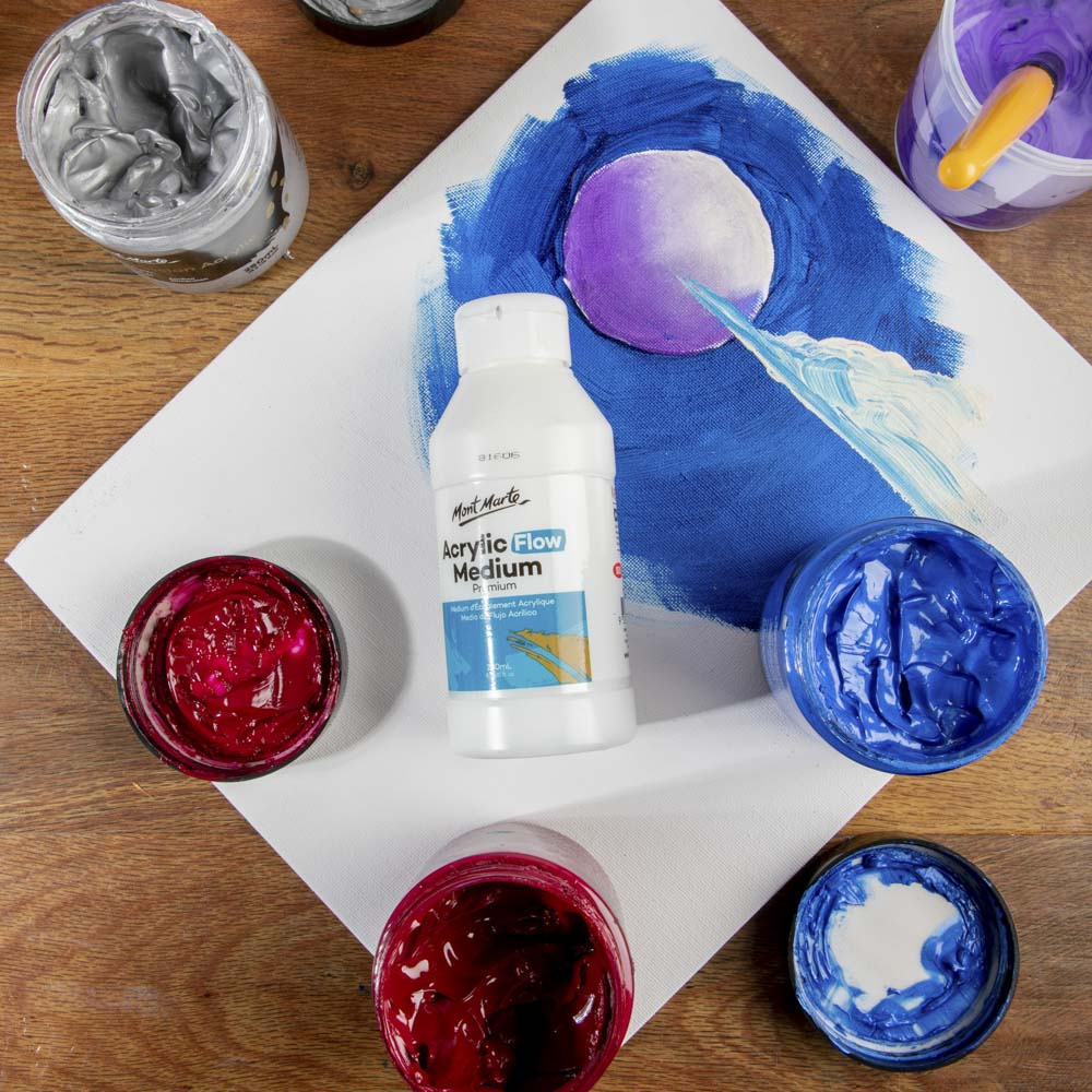 Mont Marte Acrylic Flow Medium 250ml for Smooth Blending, Pouring & Fluid Paint