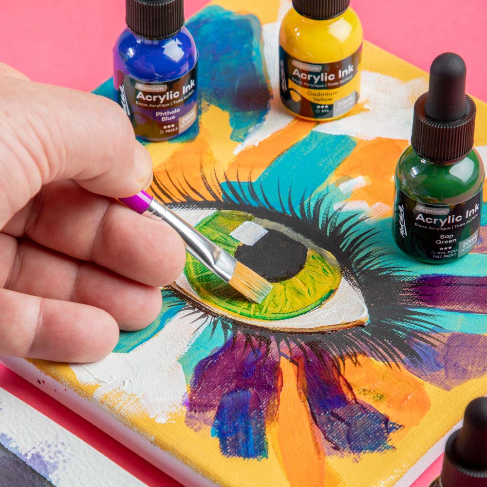 Mont Marte Acrylic Ink Set 6pc x 20ml for Pouring, Illustration & Mixed Media Art