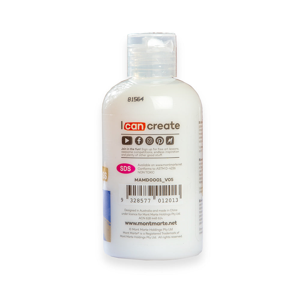 Mont Marte Gloss Acrylic Medium 135ml for Shine, Transparency & Paint Flow