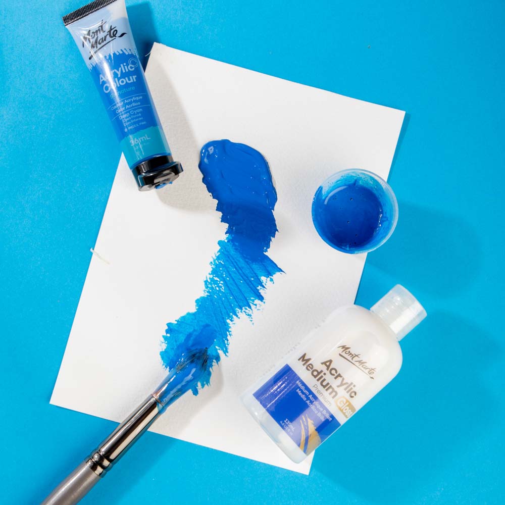 Mont Marte Gloss Acrylic Medium 135ml for Shine, Transparency & Paint Flow