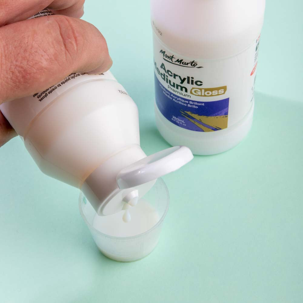 Mont Marte Gloss Acrylic Medium 135ml for Shine, Transparency & Paint Flow