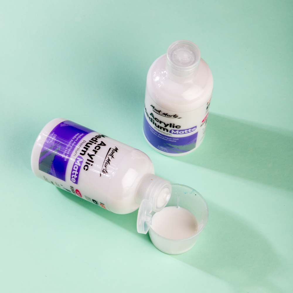 Mont Marte Matte Acrylic Medium 135ml for Non-Gloss Finish & Paint Mixing